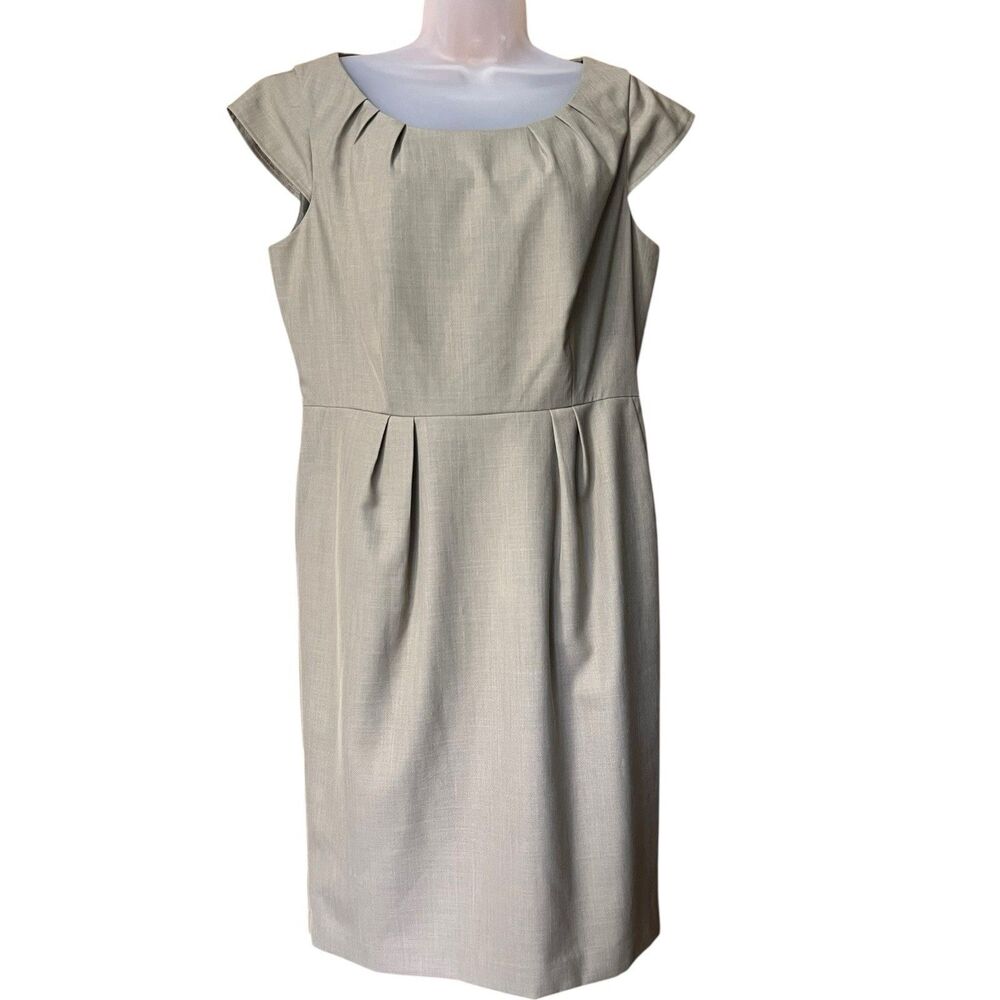 NWT Calvin Klein Tan A Line Dress Sz PM Missing Belt Classic Old Money Business
